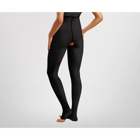 Marena BLK Recovery 22W Lipedema Post Surgical Girdle Comfort Ankle Open Crotch - Picture 2 of 5